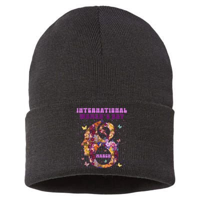 International Women Day 8 March 2024 Flowers Sustainable Knit Beanie