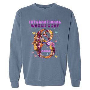 International Women Day 8 March 2024 Flowers Garment-Dyed Sweatshirt