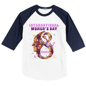 International Women Day 8 March 2024 Flowers Baseball Sleeve Shirt