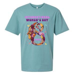 International Women Day 8 March 2024 Flowers Sueded Cloud Jersey T-Shirt