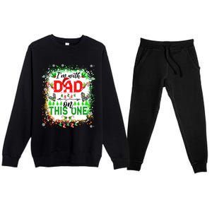 IM With Dad On This One Family Love Christmas Lights Pajama Meaningful Gift Premium Crewneck Sweatsuit Set