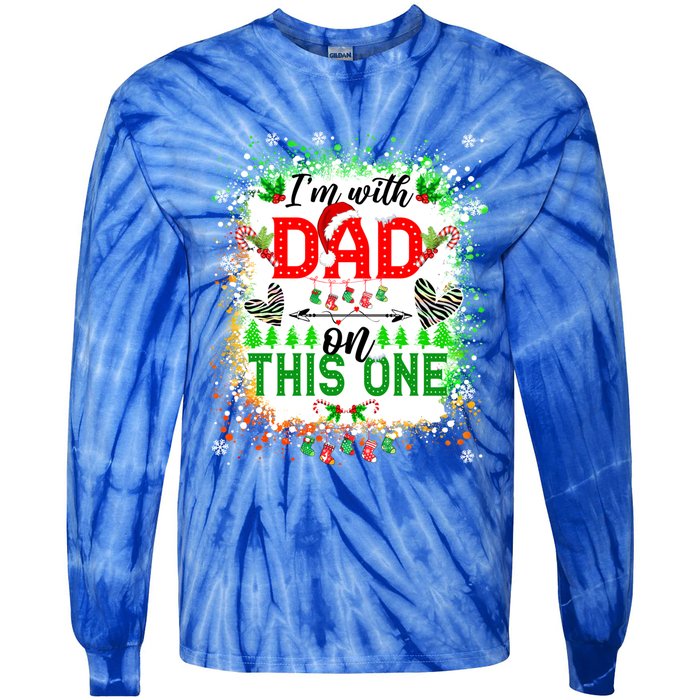 IM With Dad On This One Family Love Christmas Lights Pajama Meaningful Gift Tie-Dye Long Sleeve Shirt