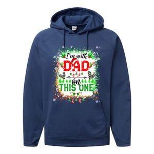 IM With Dad On This One Family Love Christmas Lights Pajama Meaningful Gift Performance Fleece Hoodie