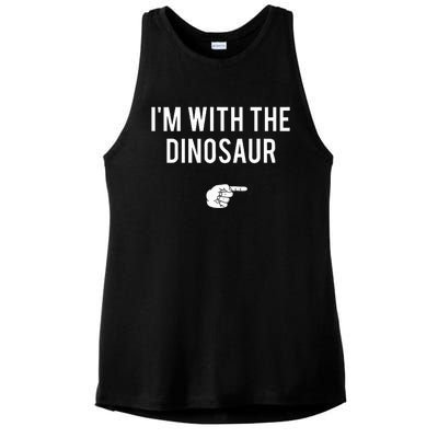 IM With Dinosaur Halloween Costume Party Matching Dinosaur Ladies PosiCharge Tri-Blend Wicking Tank