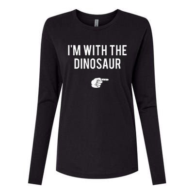 IM With Dinosaur Halloween Costume Party Matching Dinosaur Womens Cotton Relaxed Long Sleeve T-Shirt