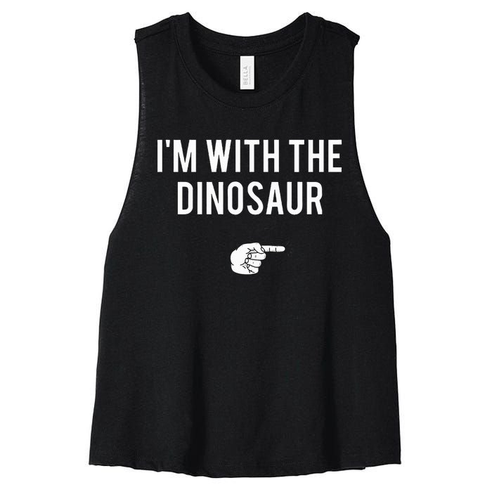 IM With Dinosaur Halloween Costume Party Matching Dinosaur Women's Racerback Cropped Tank