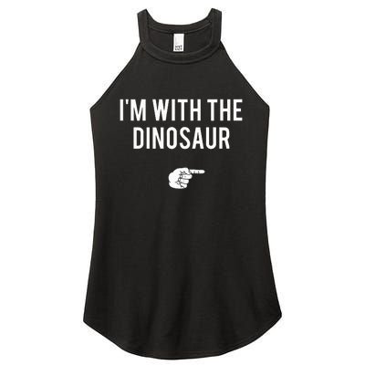 IM With Dinosaur Halloween Costume Party Matching Dinosaur Women's Perfect Tri Rocker Tank