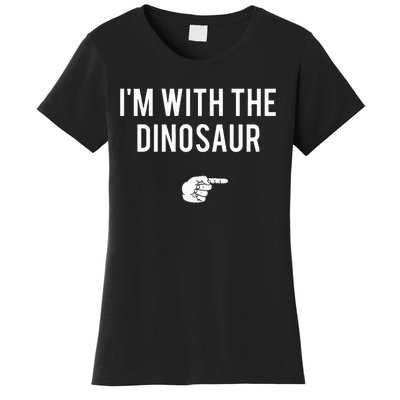 IM With Dinosaur Halloween Costume Party Matching Dinosaur Women's T-Shirt