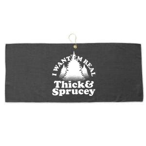 I Want Em Real Thick And Sprucey Funny Christmas Large Microfiber Waffle Golf Towel