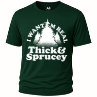I Want Em Real Thick And Sprucey Funny Christmas Performance Shirt