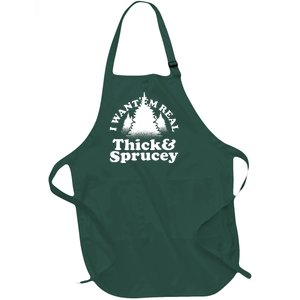 I Want Em Real Thick And Sprucey Funny Christmas Full-Length Apron With Pockets