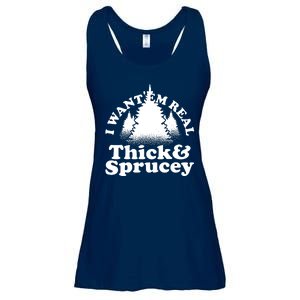 I Want Em Real Thick And Sprucey Funny Christmas Ladies Essential Flowy Tank