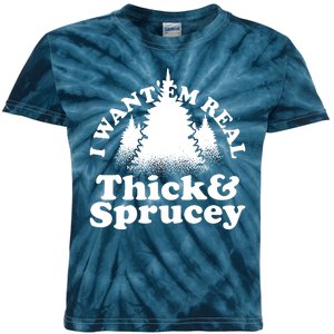 I Want Em Real Thick And Sprucey Funny Christmas Kids Tie-Dye T-Shirt