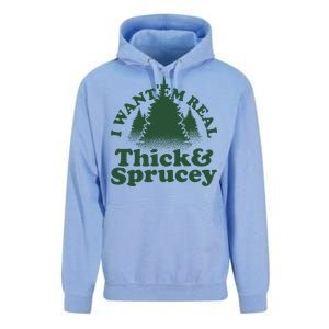 I Want Em Real Thick And Sprucey Funny Christmas Unisex Surf Hoodie