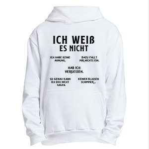 Ich Weiss Es Nicht Funny German Student German Speakers Urban Pullover Hoodie