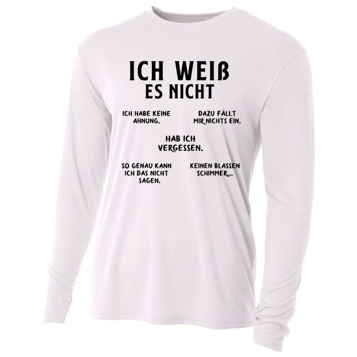 Ich Weiss Es Nicht Funny German Student German Speakers Cooling Performance Long Sleeve Crew