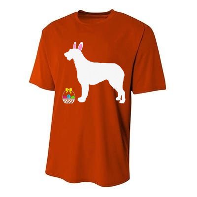 Irish Wolfhound Easter Bunny Dog Silhouette Performance Sprint T-Shirt