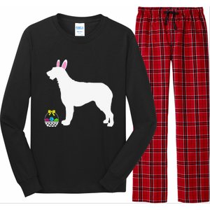 Irish Wolfhound Easter Bunny Dog Silhouette Long Sleeve Pajama Set