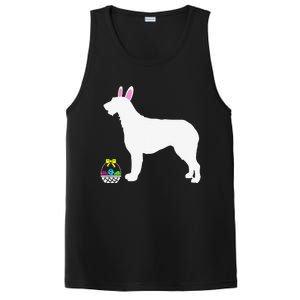 Irish Wolfhound Easter Bunny Dog Silhouette PosiCharge Competitor Tank