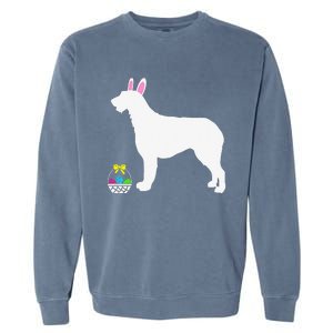 Irish Wolfhound Easter Bunny Dog Silhouette Garment-Dyed Sweatshirt