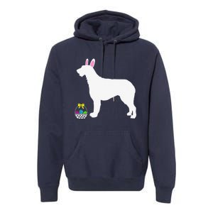 Irish Wolfhound Easter Bunny Dog Silhouette Premium Hoodie