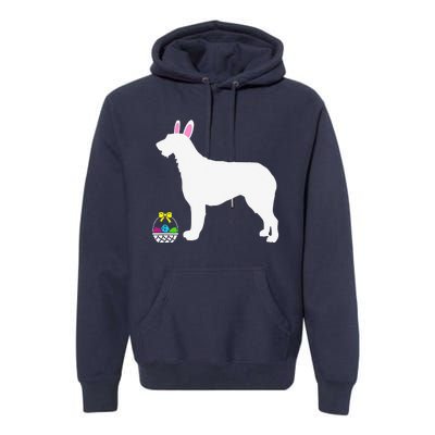 Irish Wolfhound Easter Bunny Dog Silhouette Premium Hoodie