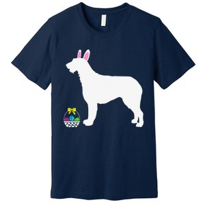 Irish Wolfhound Easter Bunny Dog Silhouette Premium T-Shirt