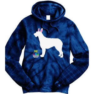 Irish Wolfhound Easter Bunny Dog Silhouette Tie Dye Hoodie