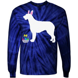 Irish Wolfhound Easter Bunny Dog Silhouette Tie-Dye Long Sleeve Shirt