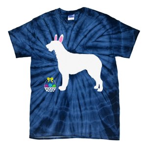 Irish Wolfhound Easter Bunny Dog Silhouette Tie-Dye T-Shirt