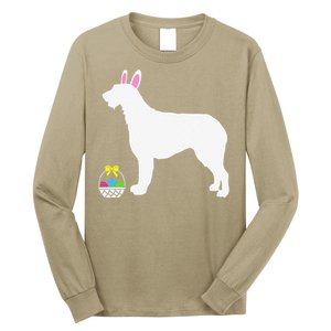 Irish Wolfhound Easter Bunny Dog Silhouette Long Sleeve Shirt