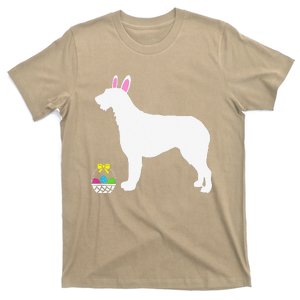 Irish Wolfhound Easter Bunny Dog Silhouette T-Shirt