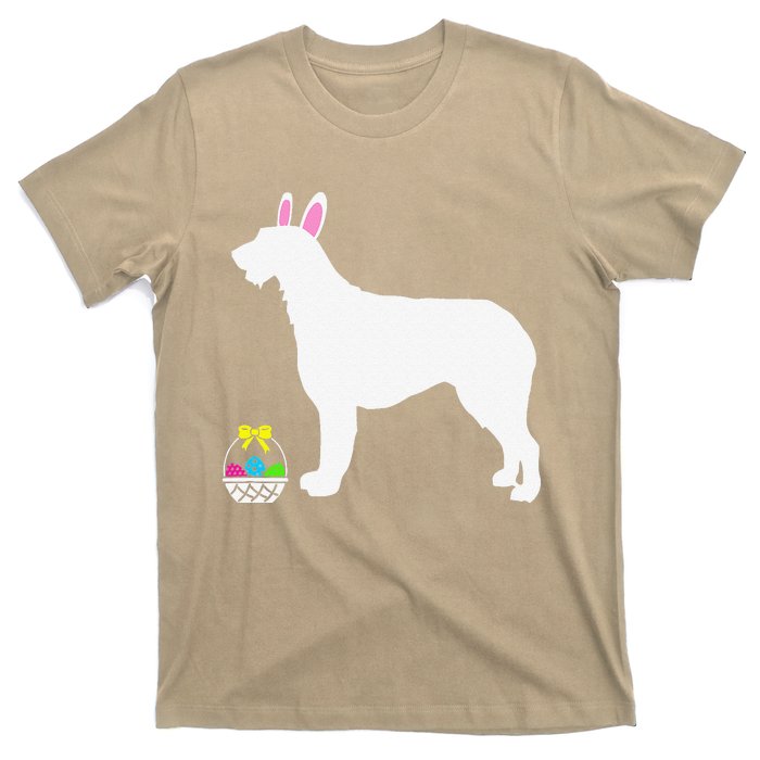 Irish Wolfhound Easter Bunny Dog Silhouette T-Shirt