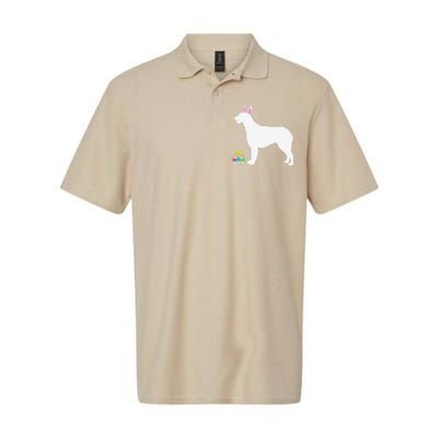 Irish Wolfhound Easter Bunny Dog Silhouette Softstyle Adult Sport Polo