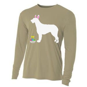 Irish Wolfhound Easter Bunny Dog Silhouette Cooling Performance Long Sleeve Crew