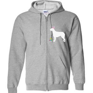 Irish Wolfhound Easter Bunny Dog Silhouette Full Zip Hoodie