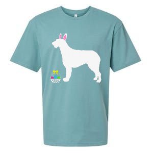 Irish Wolfhound Easter Bunny Dog Silhouette Sueded Cloud Jersey T-Shirt