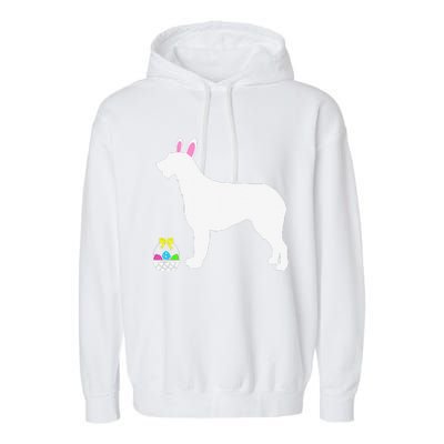 Irish Wolfhound Easter Bunny Dog Silhouette Garment-Dyed Fleece Hoodie