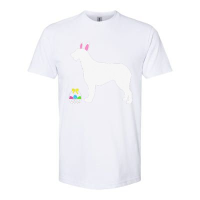 Irish Wolfhound Easter Bunny Dog Silhouette Softstyle CVC T-Shirt