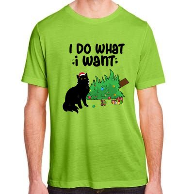 Ido Whatiwant Funny Cat Christmas Tree Gift Adult ChromaSoft Performance T-Shirt