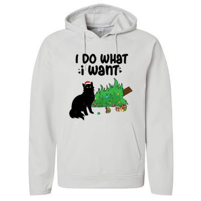 Ido Whatiwant Funny Cat Christmas Tree Gift Performance Fleece Hoodie