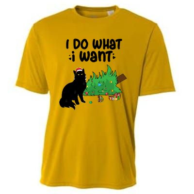 Ido Whatiwant Funny Cat Christmas Tree Gift Cooling Performance Crew T-Shirt