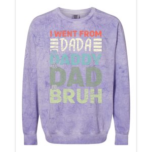 I Went From Dada To Daddy To Dad To Bruh Funny Fathers Day Colorblast Crewneck Sweatshirt