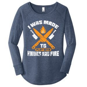 I Was Forced To Play With Knives And Fire Kitchen Gift Women's Perfect Tri Tunic Long Sleeve Shirt