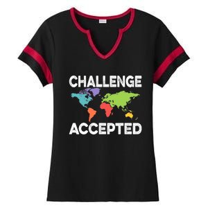 International World Flags Flags World Map Ladies Halftime Notch Neck Tee