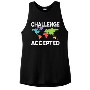 International World Flags Flags World Map Ladies PosiCharge Tri-Blend Wicking Tank