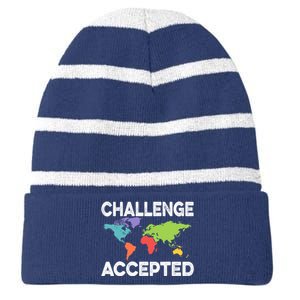 International World Flags Flags World Map Striped Beanie with Solid Band