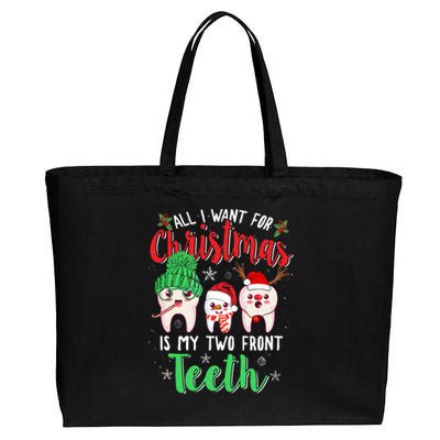 I Want For Christmas Is My Two Front Teeth Funny Gift Cotton Canvas Jumbo Tote