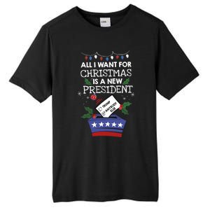 I Want For Christmas Is A New President Funny Antitrump Gift Tall Fusion ChromaSoft Performance T-Shirt