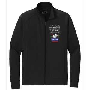 I Want For Christmas Is A New President Funny Antitrump Gift Stretch Full-Zip Cadet Jacket